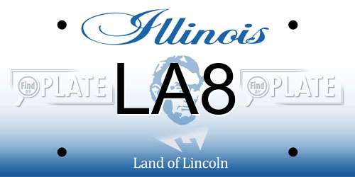 LA8 Illinois License Plate