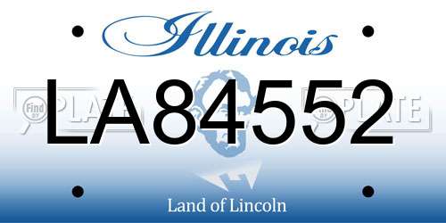 LA84552 Illinois License Plate