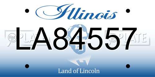 LA84557 Illinois License Plate