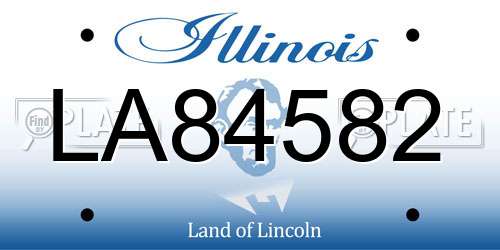 LA84582 Illinois License Plate