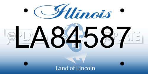LA84587 Illinois License Plate