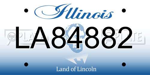LA84882 Illinois License Plate