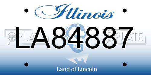 LA84887 Illinois License Plate
