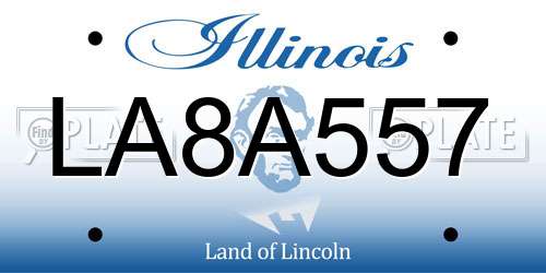 LA8A557 Illinois License Plate