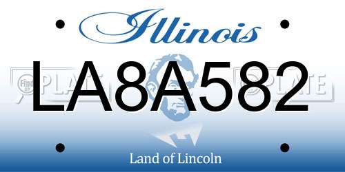 LA8A582 Illinois License Plate