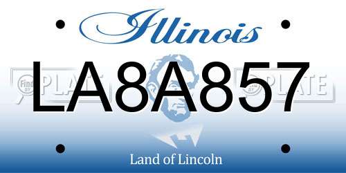 LA8A857 Illinois License Plate