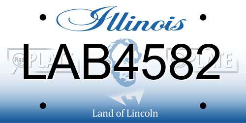 LAB4582 Illinois License Plate