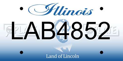 LAB4852 Illinois License Plate