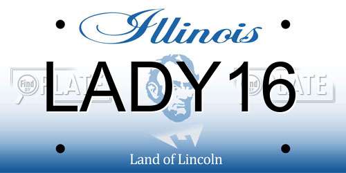 LADY16 Illinois License Plate