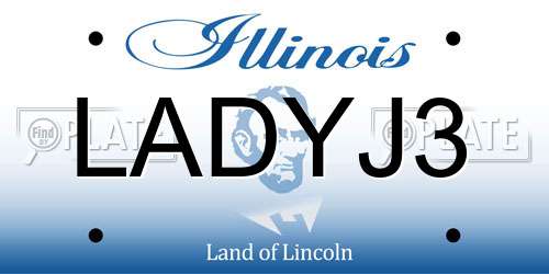 LADYJ3 Illinois License Plate
