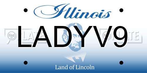 LADYV9 Illinois License Plate