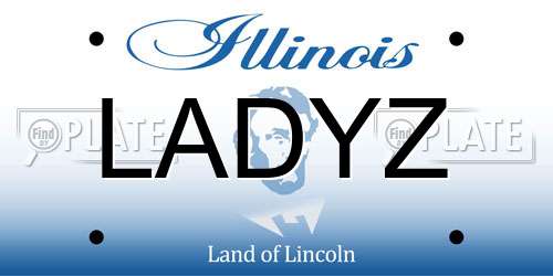 LADYZ Illinois License Plate