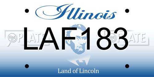 LAF183 Illinois License Plate