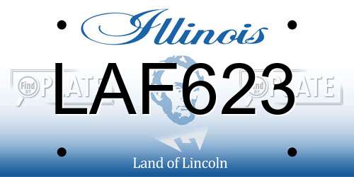 LAF623 Illinois License Plate