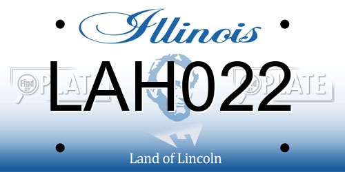LAH022 Illinois License Plate