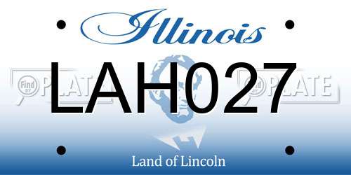 LAH027 Illinois License Plate