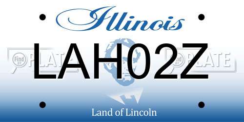 LAH02Z Illinois License Plate
