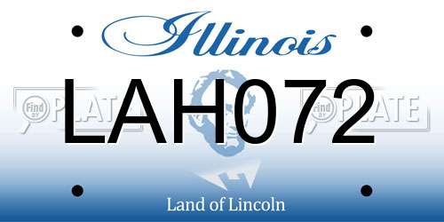 LAH072 Illinois License Plate