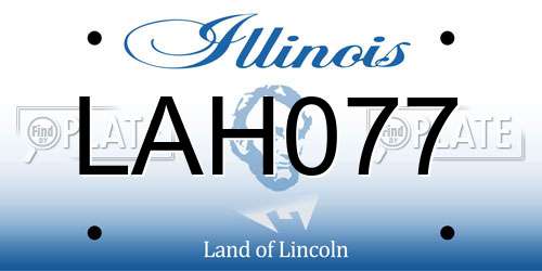 LAH077 Illinois License Plate