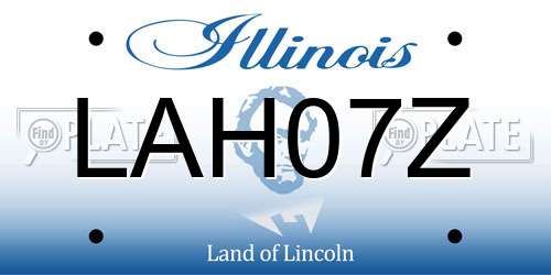 LAH07Z Illinois License Plate
