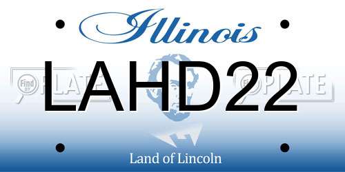 LAHD22 Illinois License Plate