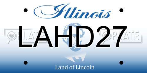LAHD27 Illinois License Plate