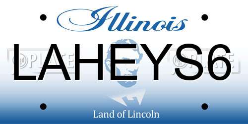 LAHEYS6 Illinois License Plate