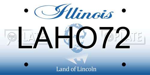 LAHO72 Illinois License Plate