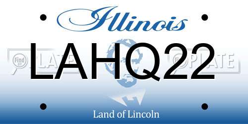 LAHQ22 Illinois License Plate