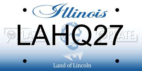 LAHQ27 Illinois License Plate