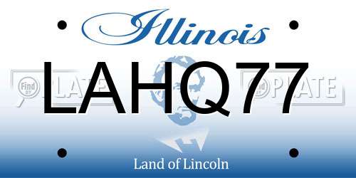 LAHQ77 Illinois License Plate