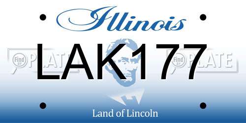 LAK177 Illinois License Plate