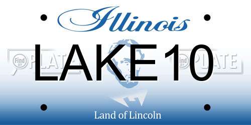 LAKE10 Illinois License Plate
