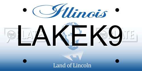 LAKEK9 Illinois License Plate