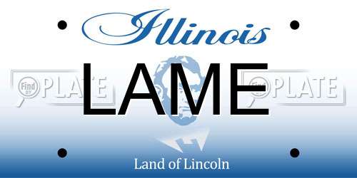 LAME Illinois License Plate