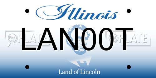 LAN00T Illinois License Plate
