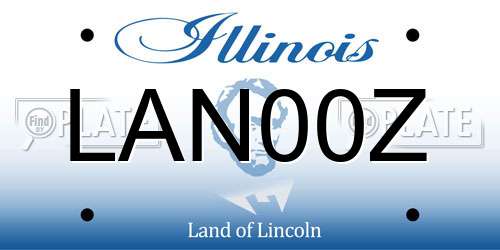 LAN00Z Illinois License Plate