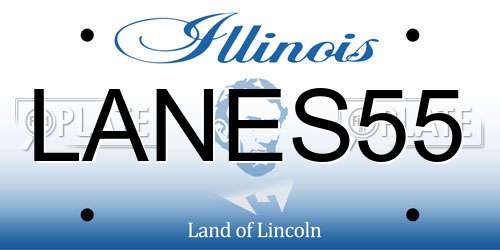 LANES55 Illinois License Plate