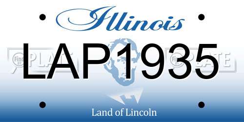 LAP1935 Illinois License Plate