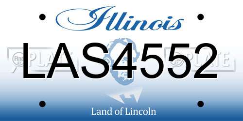 LAS4552 Illinois License Plate