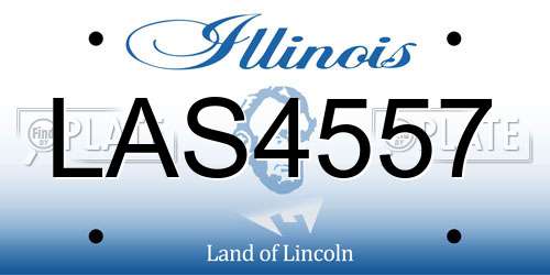 LAS4557 Illinois License Plate