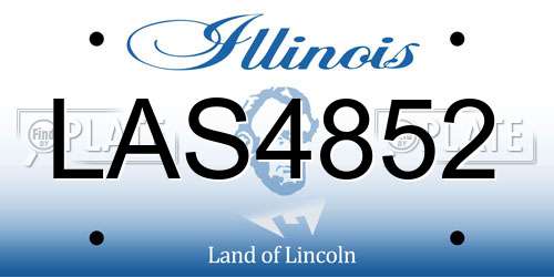LAS4852 Illinois License Plate
