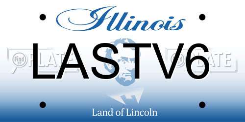 LASTV6 Illinois License Plate