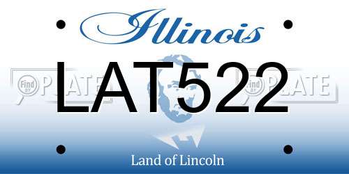 LAT522 Illinois License Plate