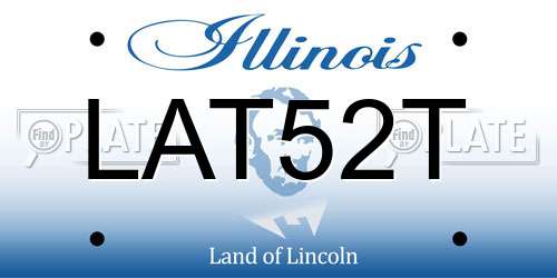 LAT52T Illinois License Plate