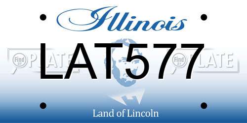 LAT577 Illinois License Plate