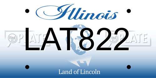 LAT822 Illinois License Plate