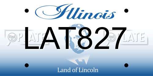 LAT827 Illinois License Plate