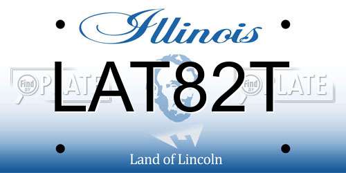 LAT82T Illinois License Plate
