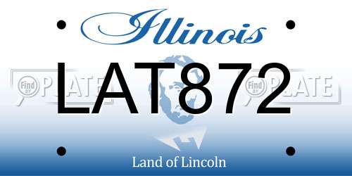 LAT872 Illinois License Plate
